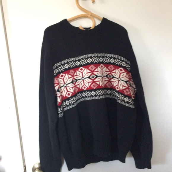 Dockers Other - Dockers Sweater Black with Red Snowflake Design